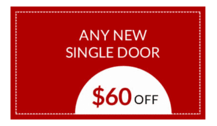 60$ off on Any New Single Door