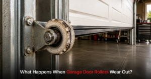 Worn garage door roller