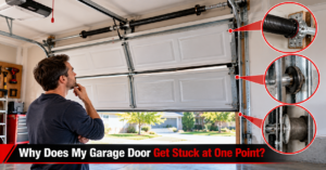 Garage door stuck on track
